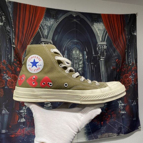 Size 9 - Converse Comme des Garçons Play x Chuck 70 Top High Multi Heart - Picture 3 of 7